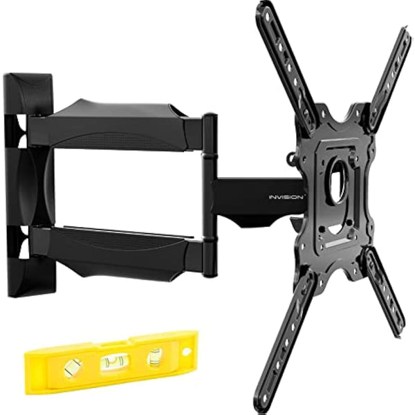Invision TV Wall Bracket Mount for 24-60 Inch Screens, VESA 100x100mm up to 400x400mm, Tilts Swivels & Extends for Flat & Curved TVs, Includes Spirit Level, Weight Capacity 36.2kg (HDTV-E)