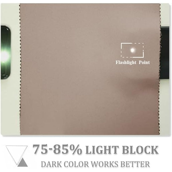 PONY DANCE Blackout Thermal Window Curtain - Thermal Insulated Solid Curtain 2 Panels, Soundproof Window Treatment Drapes for Bedroom, Office, Caravan, Apartment, 46x54 inch, 2 Panels, Light Putty