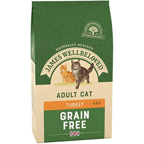 James Wellbeloved Adult Grain-Free Turkey 4 kg Bag, Hypoallergenic Dry Cat Food