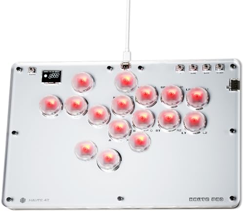 Sehawei Haute42 Arcade Stick 16Keys All-Button Gamerfinger with Turbo Functions & Custom RGB,Arcade Controller Street Fight for PC/Ps3/Ps4/Switch/Steam Game Keyboard-Supports Hot Swap & SOCD