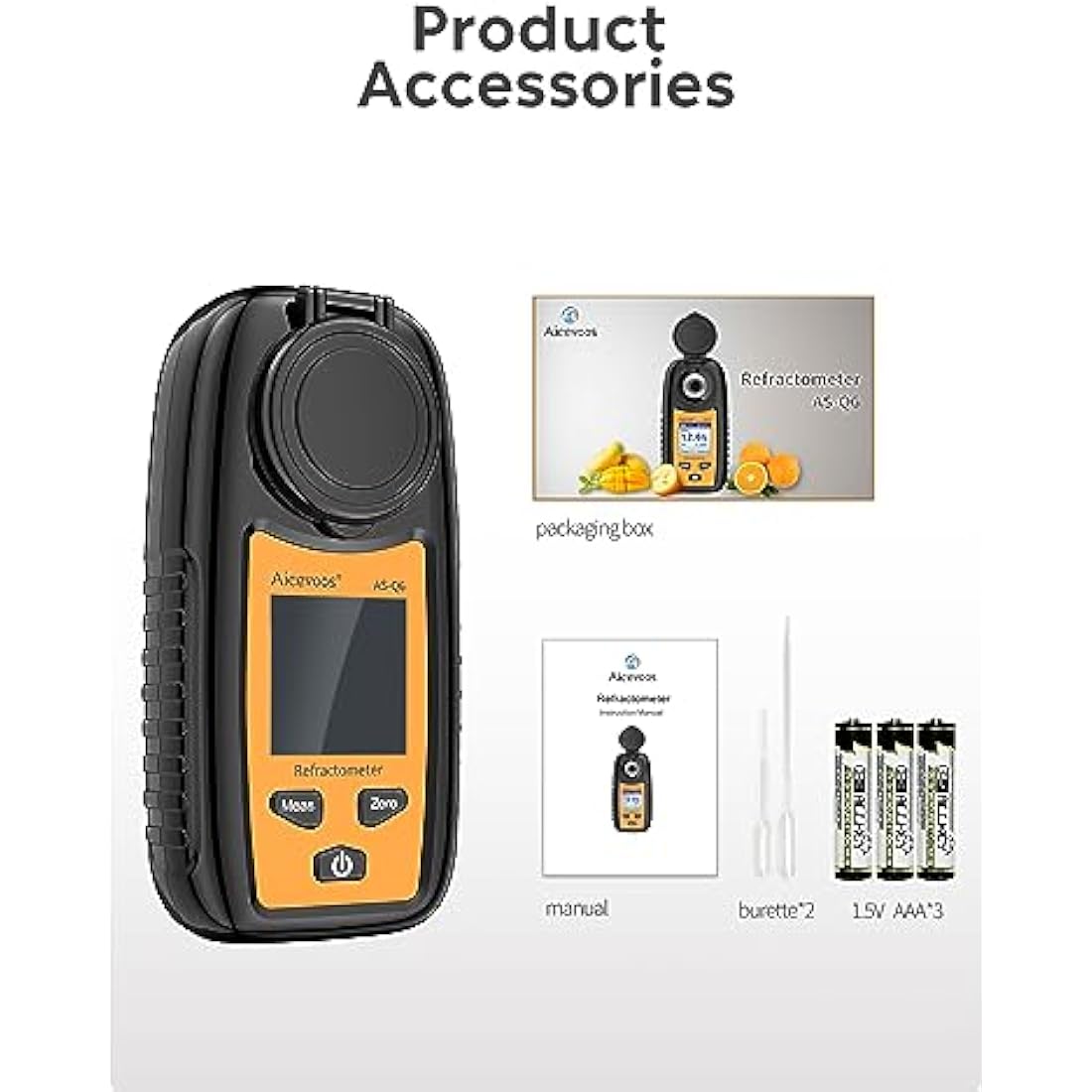 Aicevoos Brix Meter, Digital Brix Refractometer Automatic Temperature Compensation Brix Refractometer Range 0-35%