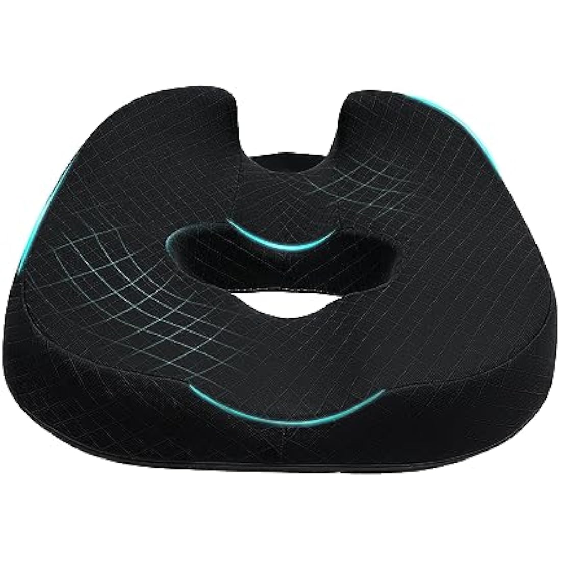 Donut Pillow Chair Seat Cushion, Memory Foam Firm Coccyx Pad Donut Cushion for Long Sitting, Office Chair, Gaming Chair and Car Seat Cushion - Black 17.5*18.5*5.5 in