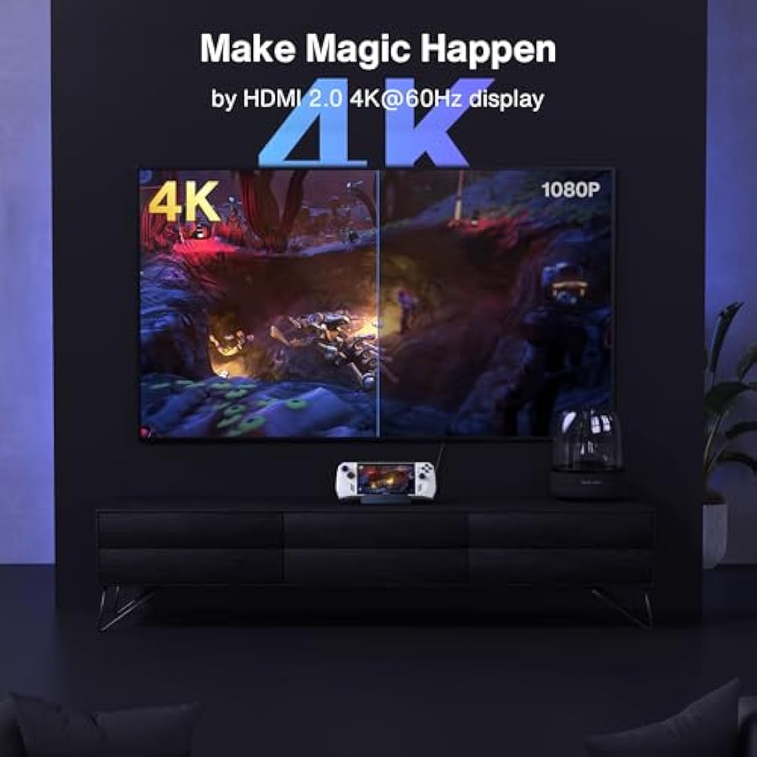 iVANKY 8-in-1 Docking Station for Valve Steam Deck OLED/ASUS ROG Ally X/Lenovo Legion Go/MSI Claw, ROG Alloy/Stream Deck Dock Hub with HDMI 4K@144Hz, Gigabit Ethernet, 3*USB-A 3.0, 100W USB-C Charge