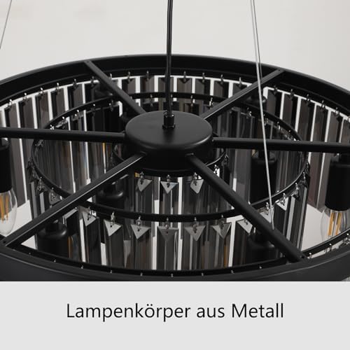 AHXIAOZN Modern Crystal Chandelier, 60CM Round Crystal Hanging Lamp, Modern Ceiling Light for Living Room, Hallway, Balcony, Kitchen, Bedroom Decorative