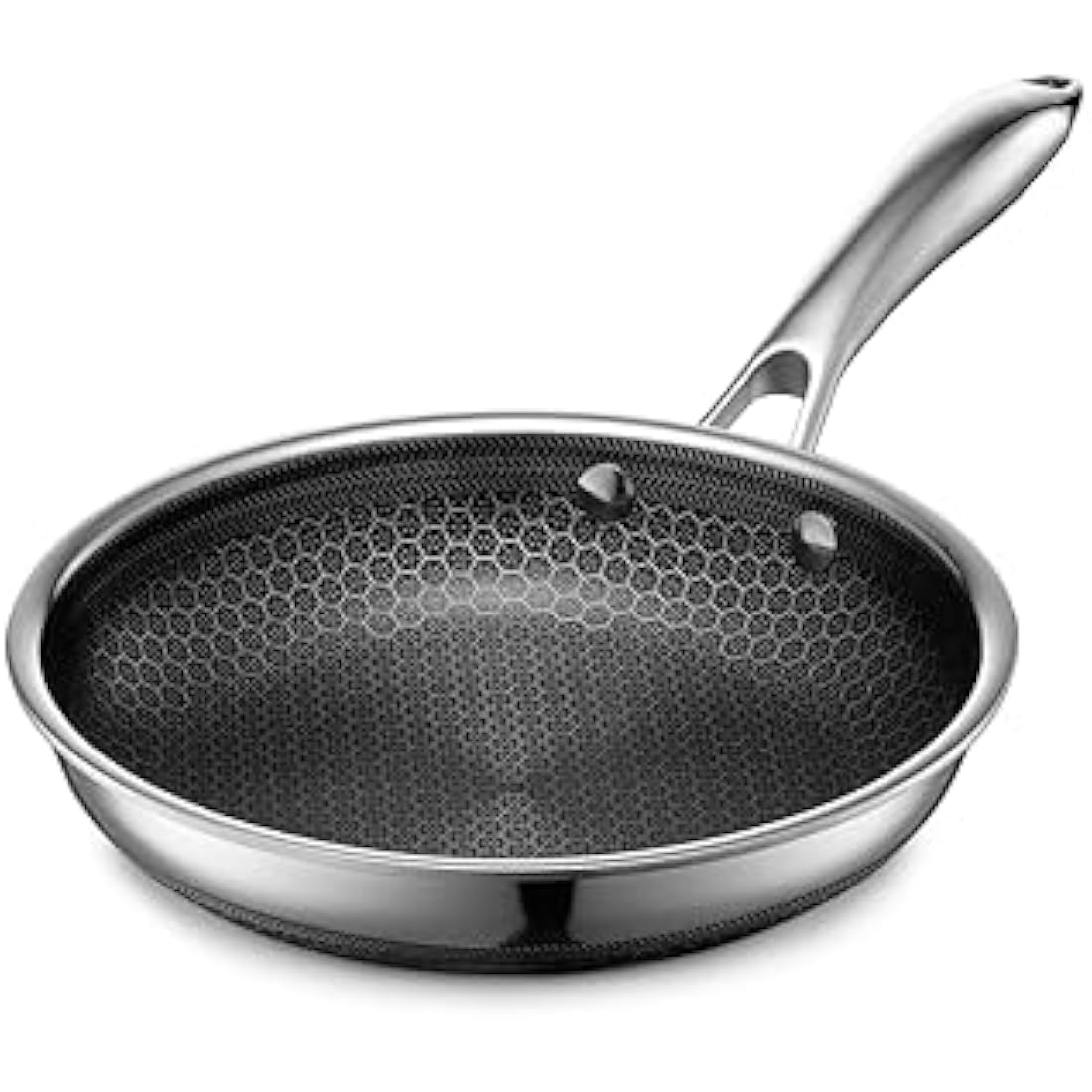 HexClad Hybrid Nonstick Frying Pan, 20 cm, Stay-Cook Handle, Oven Safe, Induction-Ready, Compatible with All Cooktops
