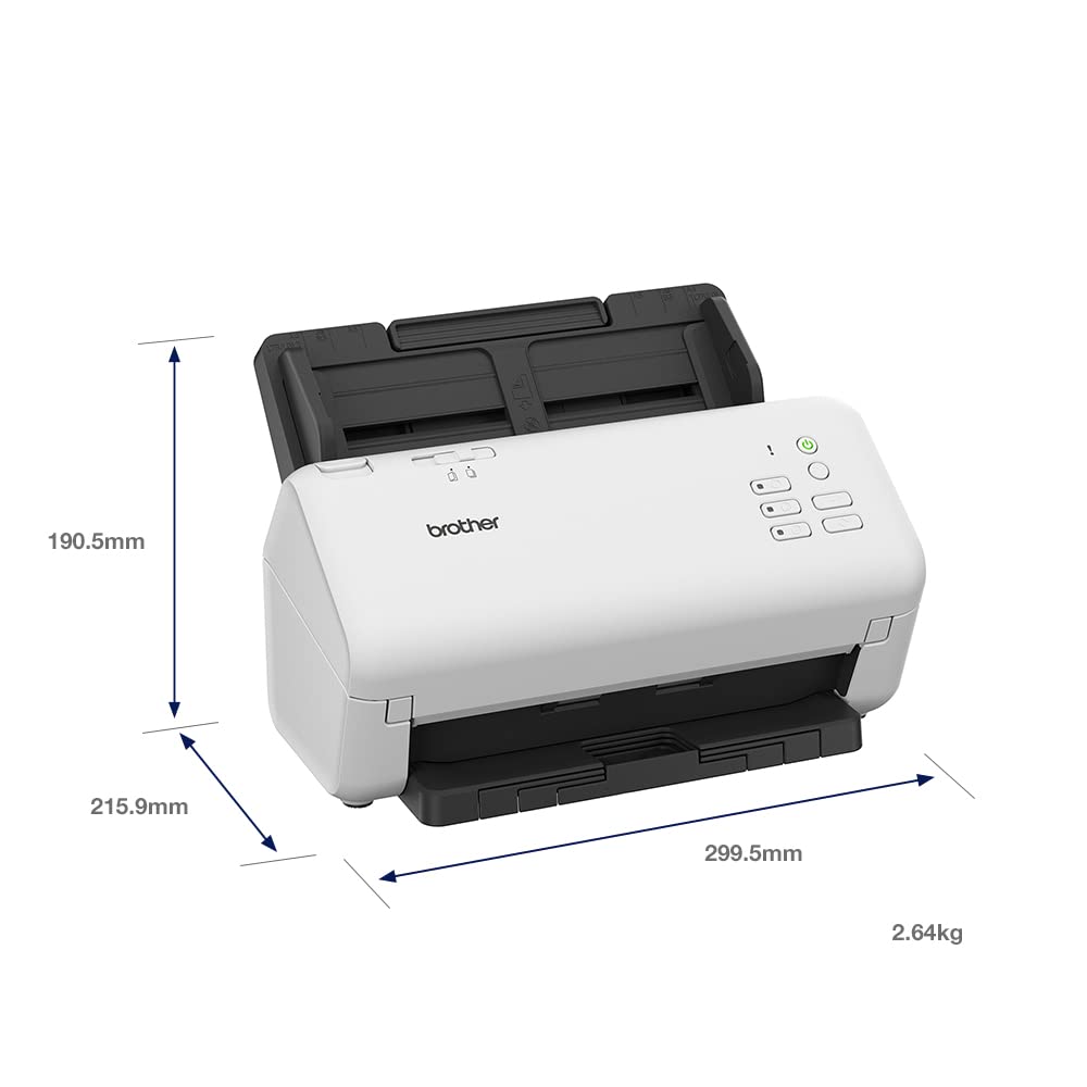 Brother ADS-4300N Desktop Document Scanner |SuperSpeed USB 3.0 |Double-sided |Advanced Image Capture, UK Plug