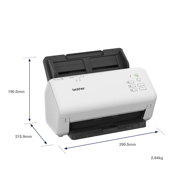 Brother ADS-4300N Desktop Document Scanner |SuperSpeed USB 3.0 |Double-sided |Advanced Image Capture, UK Plug