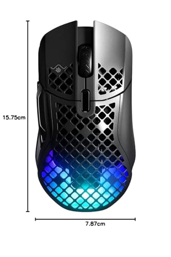 SteelSeries Aerox 5 Wireless - Holey RGB Gaming Mouse - Ultra-lightweight Water Resistant Design - 9 Buttons - Lag-free 2.4GHz / Bluetooth Wireless - 18K DPI TrueMove Air Optical Sensor