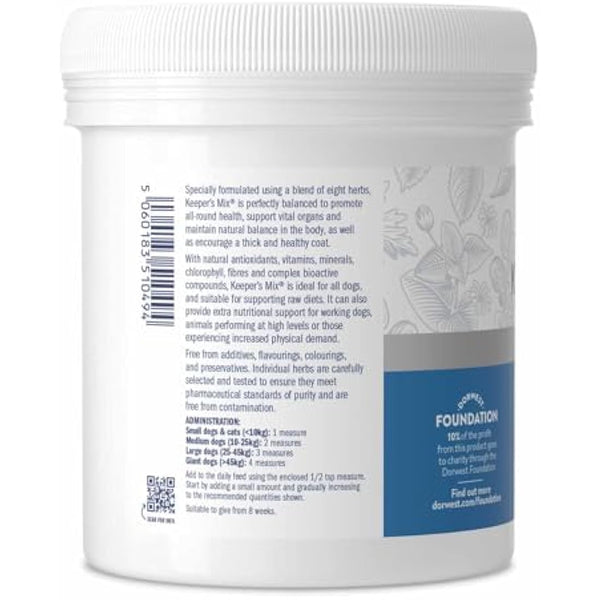 DORWEST HERBS Keeper’s Mix, 500g, Herbal Health Supplement for Dogs and Cats, Natural Herbs, Vitamins, and Minerals – for Healthier Happier Pets
