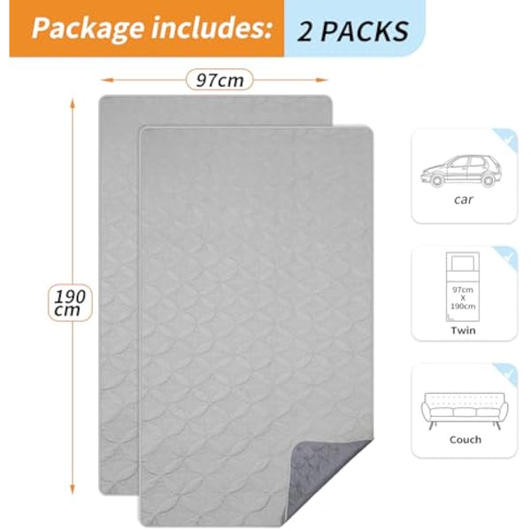 PICK FOR LIFE Waterproof Dog Blanket For Bed, 2 Packs 97×190cm Dog Blankets Washable Soft Reversible Puppy Blankets Anti Scratches Dirty for Bed Sofa Furniture