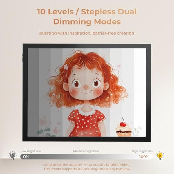 DONPODER A3 Light Box Portable LED Light Board for Diamond Painting, 10 Brightness Levels,5500 Lux Super Bright Ultra Thin Light Pad for Tracing and Crafts(42 x 32 cm)