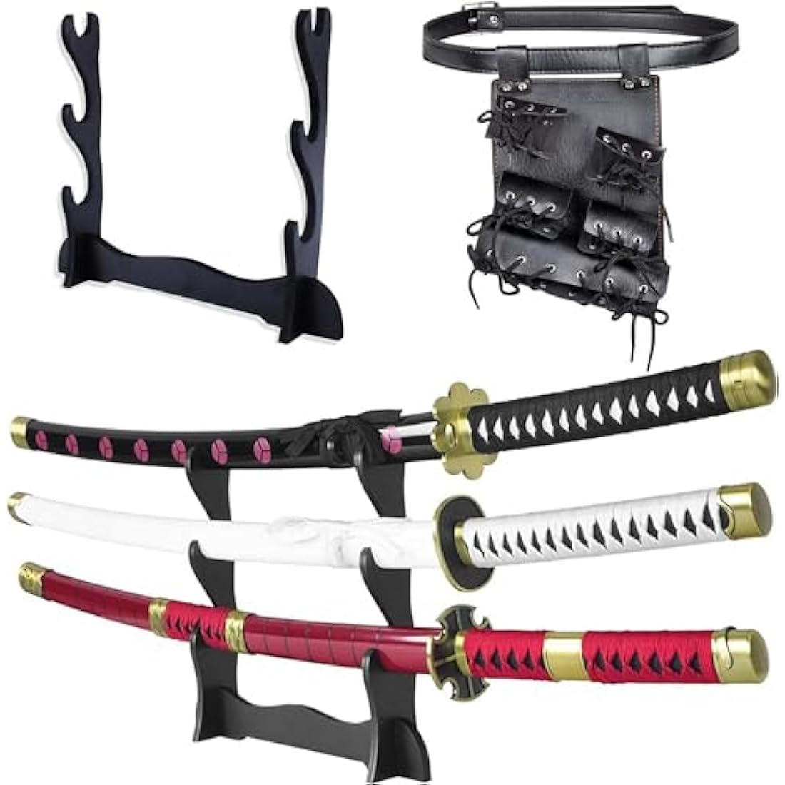 57 SPECIAL REPLICAS Roronoa Zoro Wooden Katana Sword 105cm Katanas Japanese Anime Cosplay Sword - Kitetsu/Shisui/Wado Ichimonji - 3 Piece Set JT10000