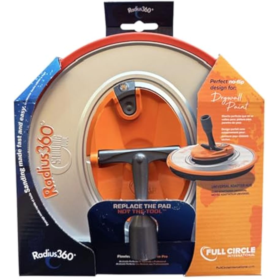 Full Circle International Inc. R360 Radius360 Sanding Tool with Interchangeable Center Hub 9-Inch Round