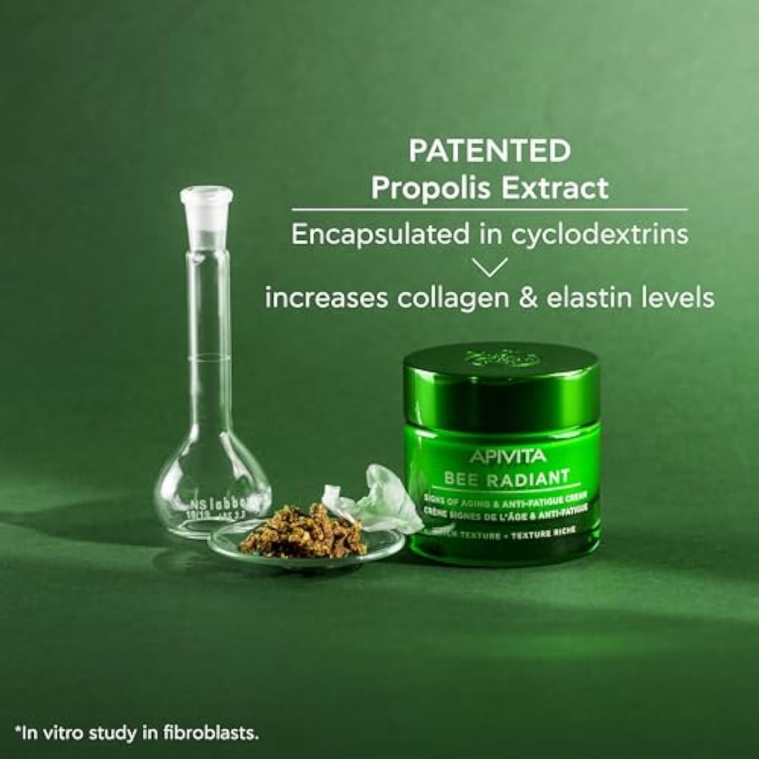 Apivita Bee Radiant Signs of Aging & Anti-Fatigue Face Cream 50ml - Antiwrinkle Moisturizer for Dry Skin With Propolis & White Peony - Fights Lines, Wrinkles & Fatigue Signs, Boosts Brightness