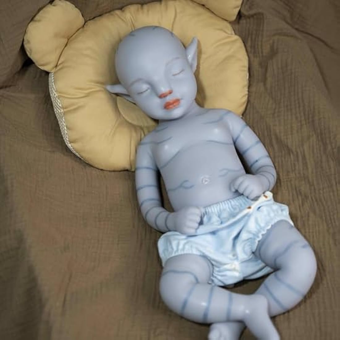 Farious 46cm Full Silicone Reborn Baby Doll Blue Avatar Silicone Baby Doll Looks Real Baby Doll (Boy)