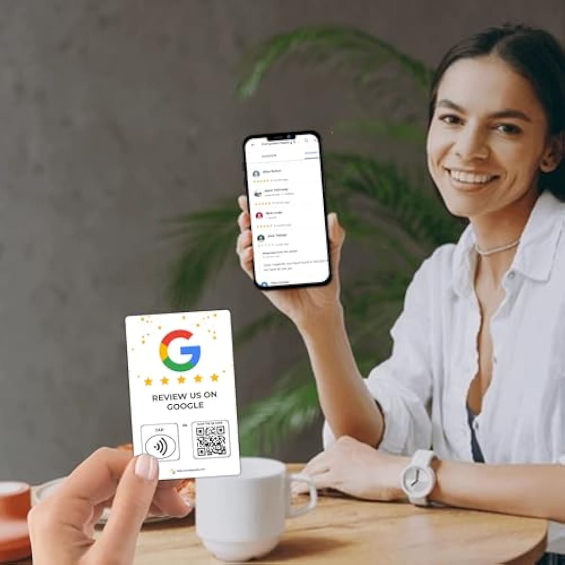 7 Social Tap Cards | Review QR Code | Contactless Review Card | NFC Tap Card | Unlimited Use NFC Cards