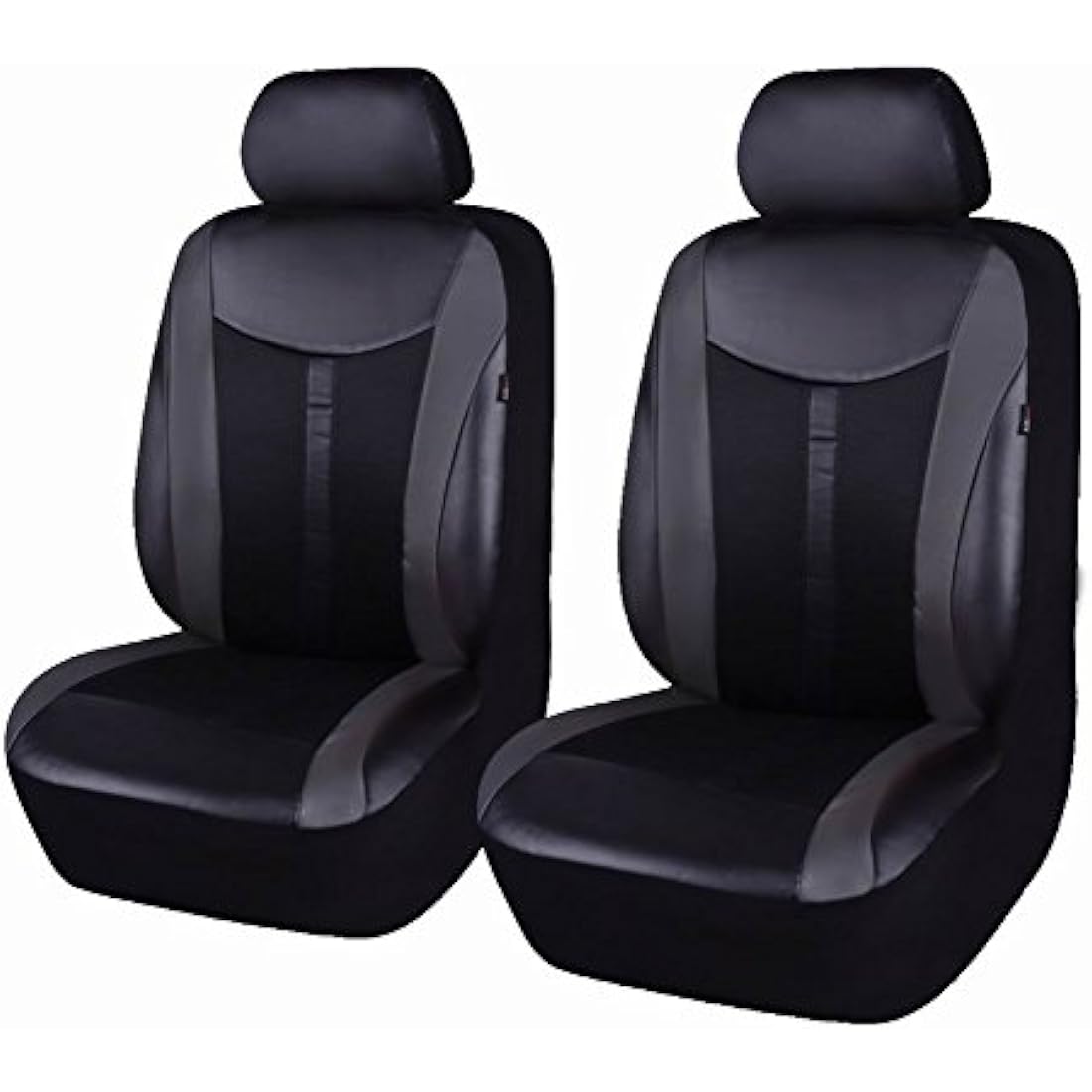 Flying Banner Car Seat Covers 2 Front Seats Leather Splicing Mesh Breathable Cover Black Color