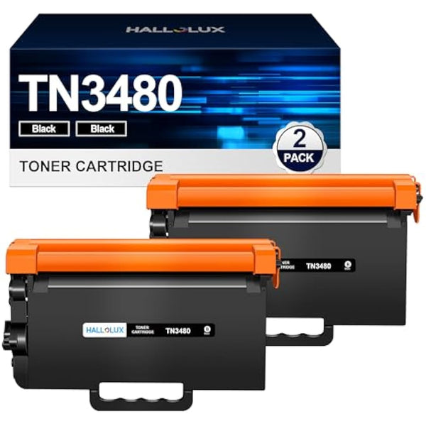 HALLOLUX TN3480 TN3430 Black Toner Compatible with Brother TN-3430 TN-3480 TN 3480 3430 for MFC-L5750DW MFC-L5700DW HL-L5100DN HL-L5200DW HL-L5000D HL-L6400DW MFC-L5700DN DCP-L5500DN(2 Pack)