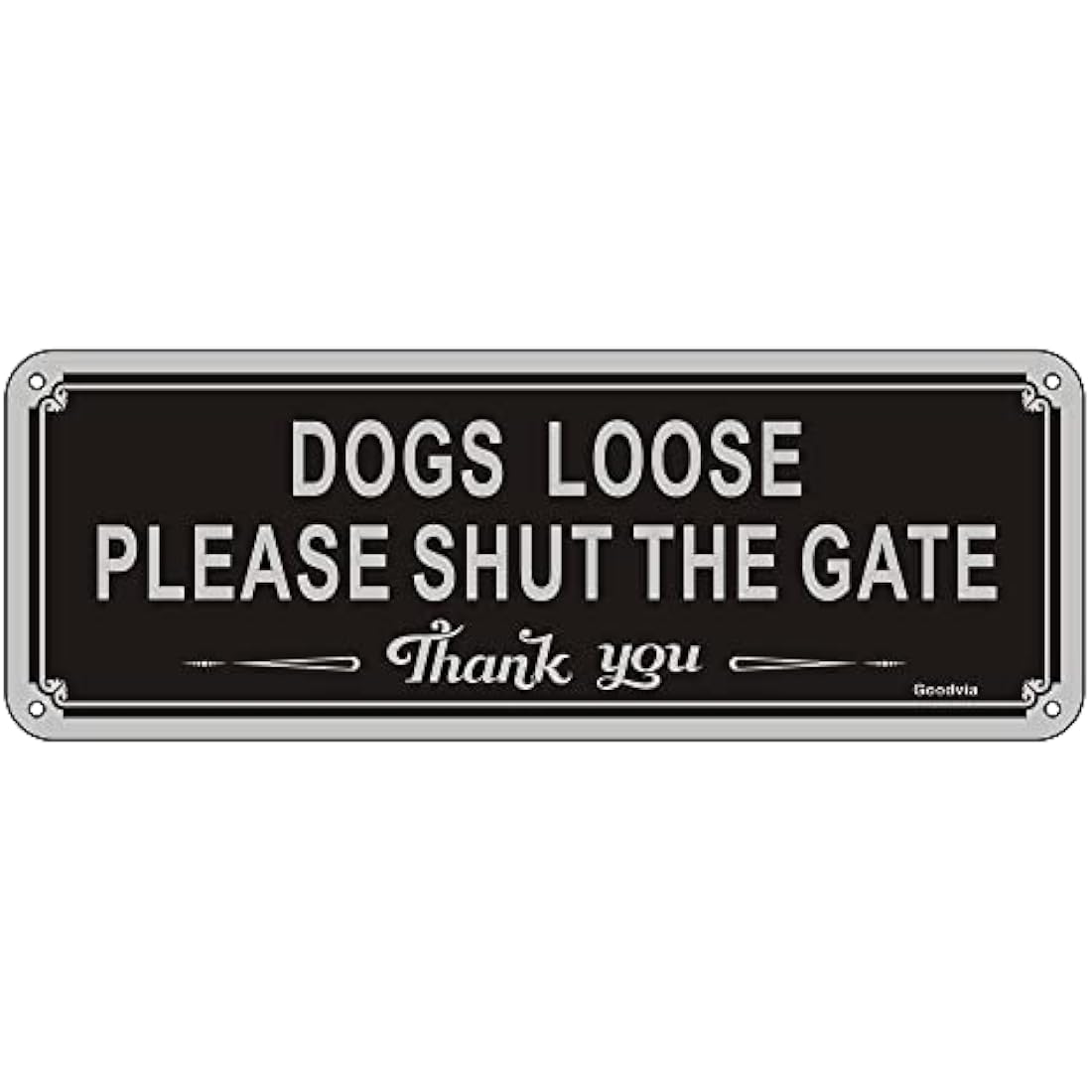 Dogs Loose Sign Dog Signs for Gates Shut The Gate Sign Aluminum 3.5'' x 9.8'' Reflective Dog Warning Signs,Fade Resistant, Waterproof, UV Resistant and Durable 1 Pack