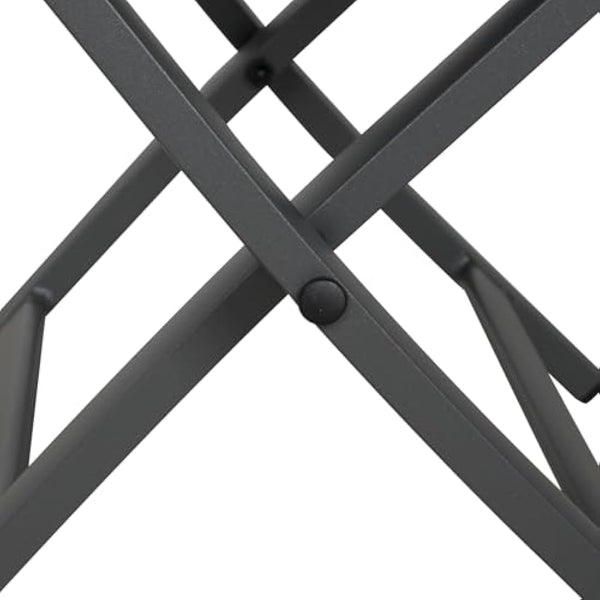 Grand patio Garden Folding Footstool, Ottoman Aluminium, Mesh Sling Farbic, Portable Stool for Garden, Outdoor (Black)