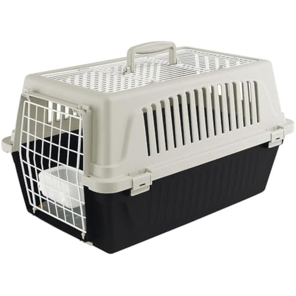 Ferplast Cat Carrier Small Dog Carrier, Double Opening, Secure, Practical, Easy to Clean, Durable Pet Travel Box up to 5 Kg, Includes Cushion, 48 x 32.5 x h 29 cm.