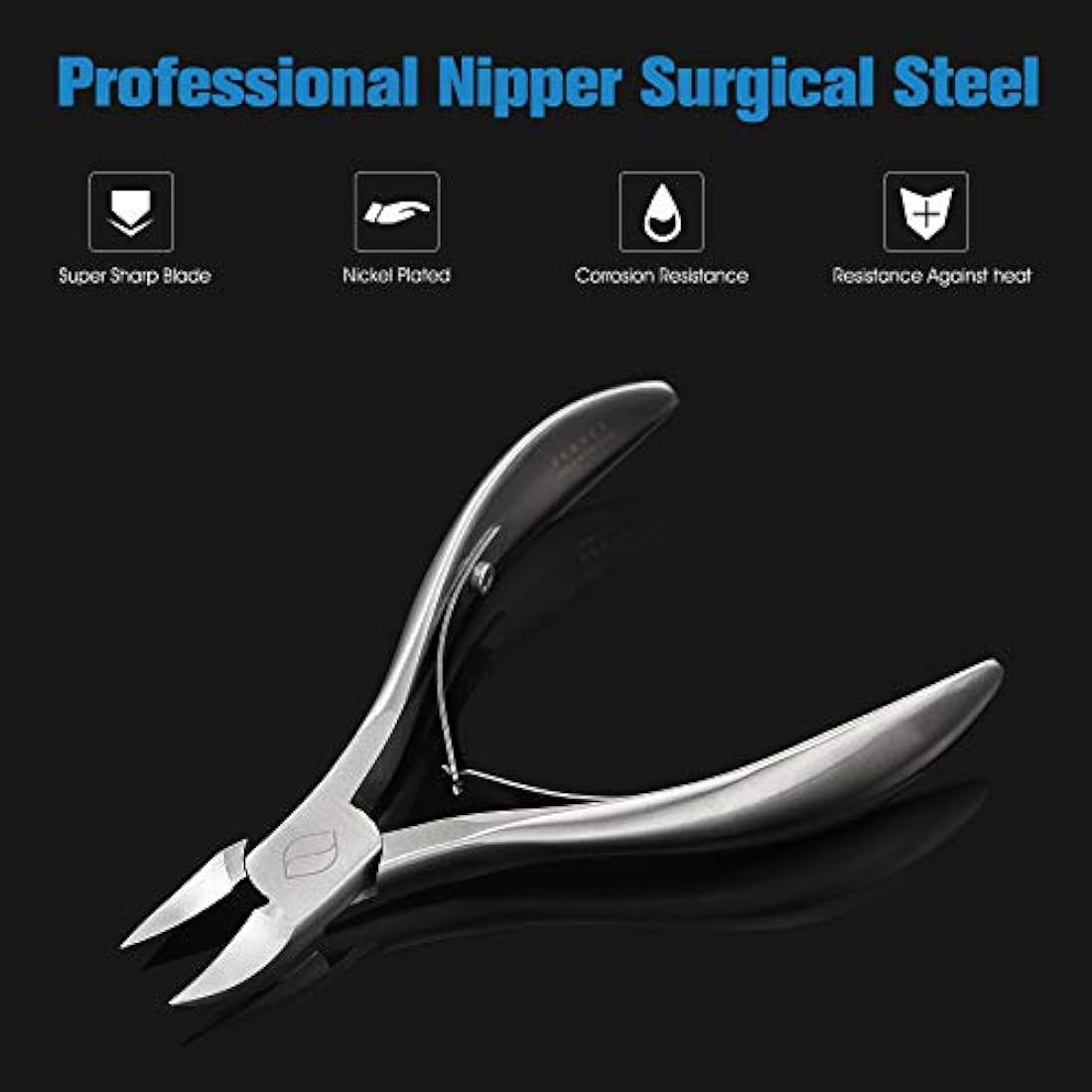 FERYES Toenail Clippers for Thick Nails, Toe Nail Clipper for Ingrown Hard Toenails, Professional Podiatrist Heavy Duty Toenail Scissors for Seniors,Women,Men, Silver