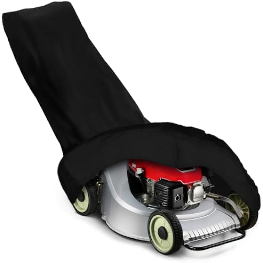 Dokon Lawn Mower Covers Waterproof Windproof Anti-UV Heavy Duty Outdoor Lawnmower Cover with Adjustable Hem Cord, Outside Lawn Mower Storage Cover (191x110x67cm) - Black