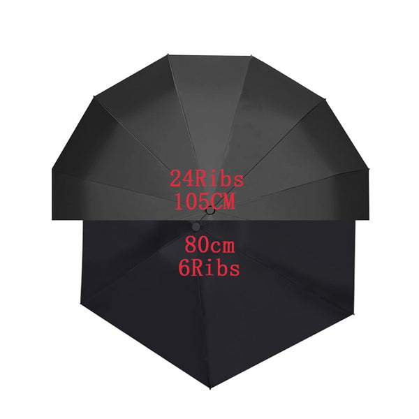 Maibar Umbrella Windproof Strong 24 Ribs Compact Umbrellas Sun UV Protection spf 50 Folding Travel Large Auto Open Close Umbrellas Umbrella (Black)