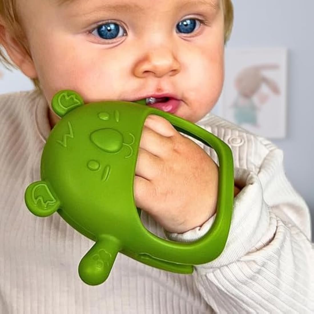 Infatot® Teething Toys for Baby Gifts – 2-Pack Koda Koala Teether Mitten Glove, Soothing Hand Teethers for Infants, Baby Toys 0-6 Months and Up, Newborn Essentials for Teething Relief, Jade Green