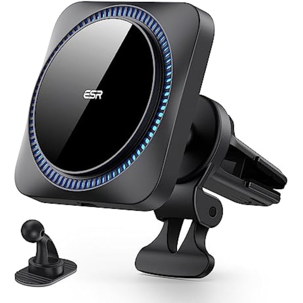 ESR for 15W MagSafe Car Mount Charger - CryoBoost Phone Cooling Faster Charging, Air Vent/Dashboard Magnetic Wireless Car Charger for iPhone 16 15 14 13 12 Pro Max Plus Mini, S25, MagSafe Accessories