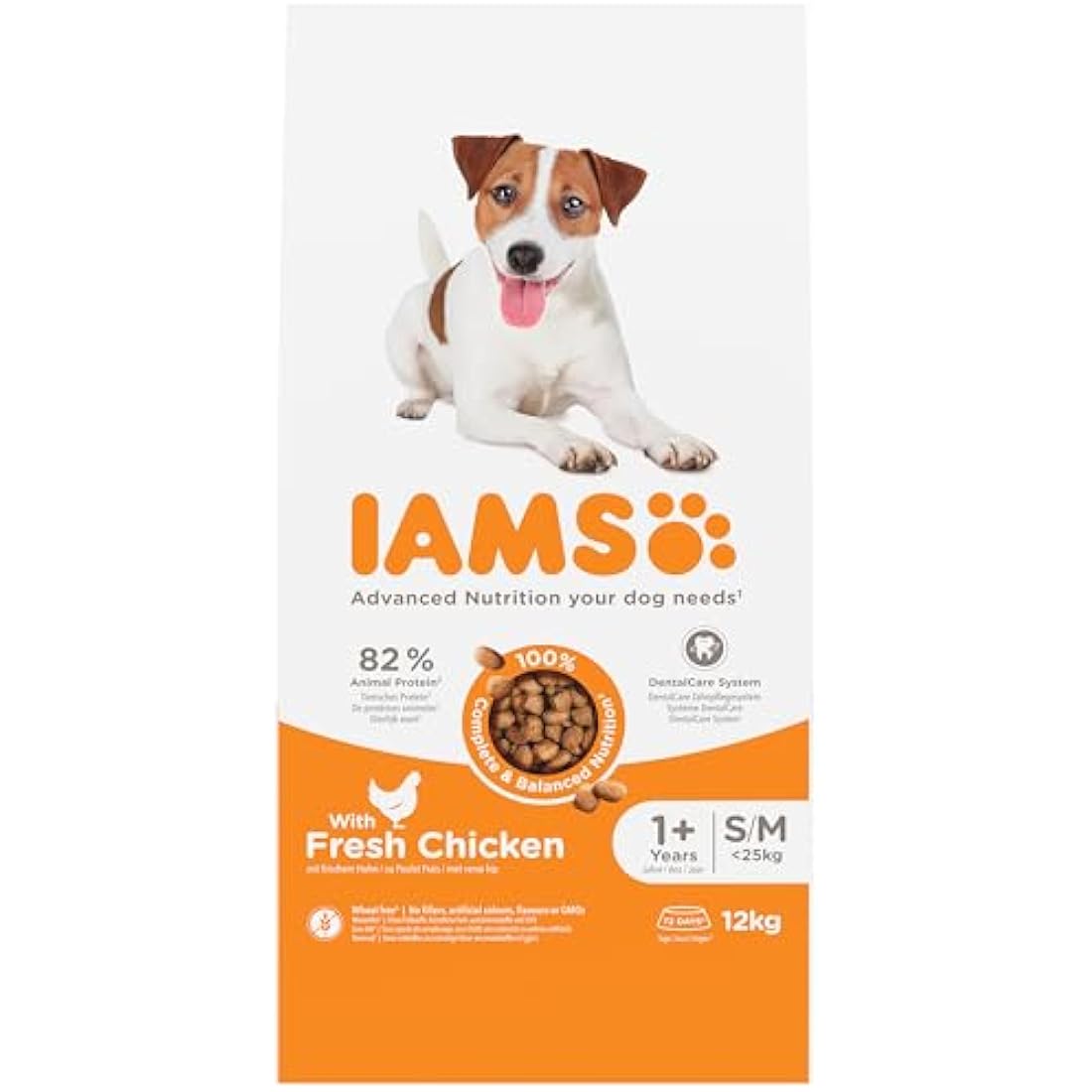 IAMS Adult Small Medium Complete Dry Dog Food Chicken 12kg - With DentalCare System