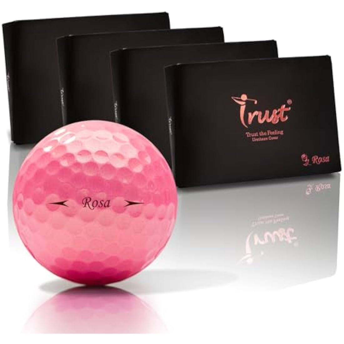 Trust Golf Balls Aurora | Rosa | Tour-Level Performance | Stand Out | Maximum Distance | Straight Flight | Stopping Power | Crystal Urethane Cover for Ultimate Control | 12 or 48 Balls