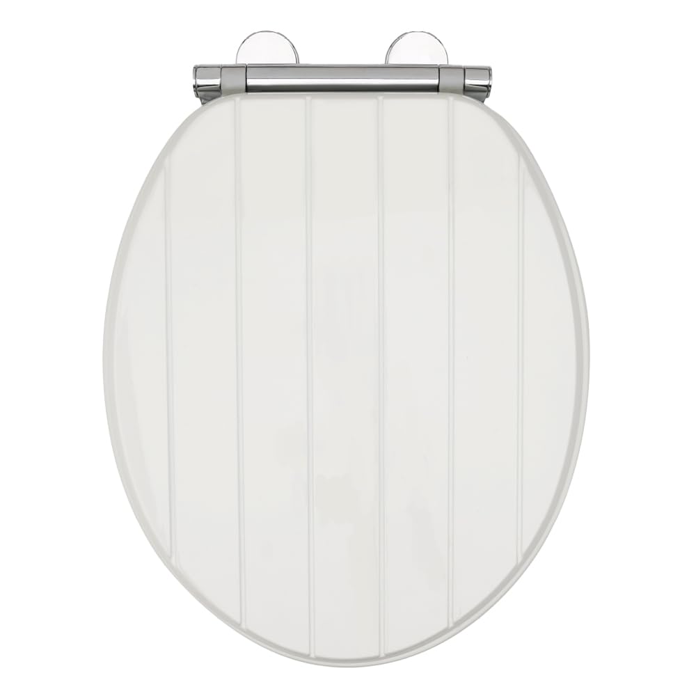 AQUALONA® Luxury Soft Close Toilet Seat - Moulded Wood - Stainless Steel Slow Close Hinges - Click, Lift & Clean Technology (Bamboo Toilet Seat)