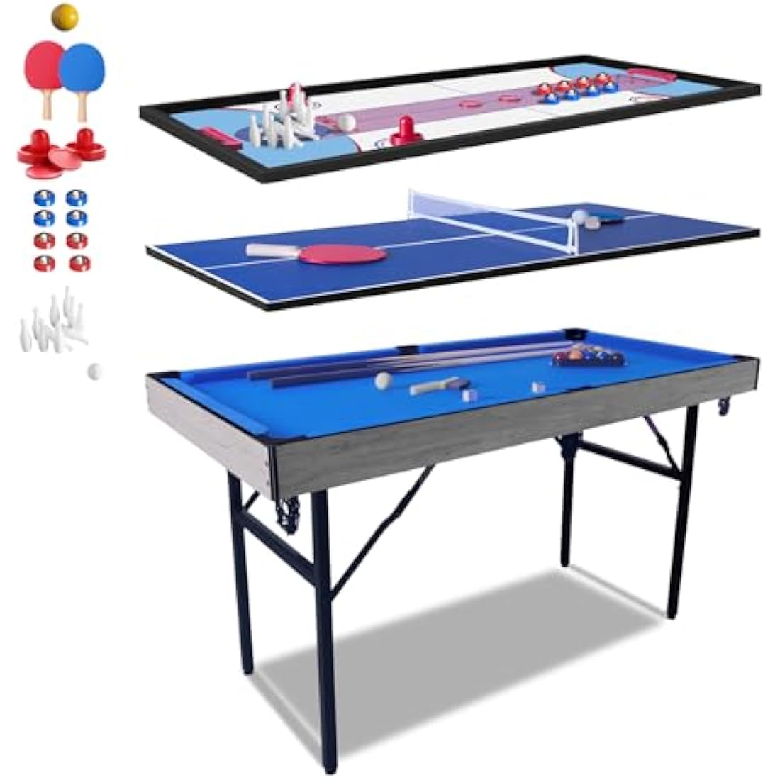 HLC Foldable Game Tables for Family Fun, Space-Saving Entertainment Center for Kids & Adults