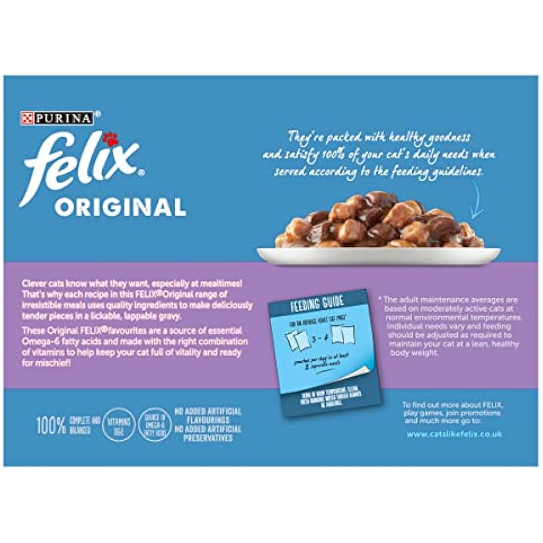 FELIX Original Mixed Selection in Gravy Wet Cat Food 12x100g (Pack of 4)