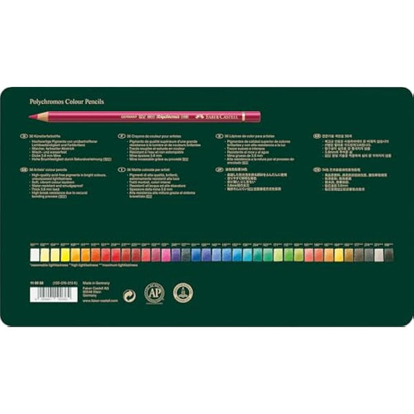 Faber-Castell - Polychromos colour pencil, tin of 36 (110036)