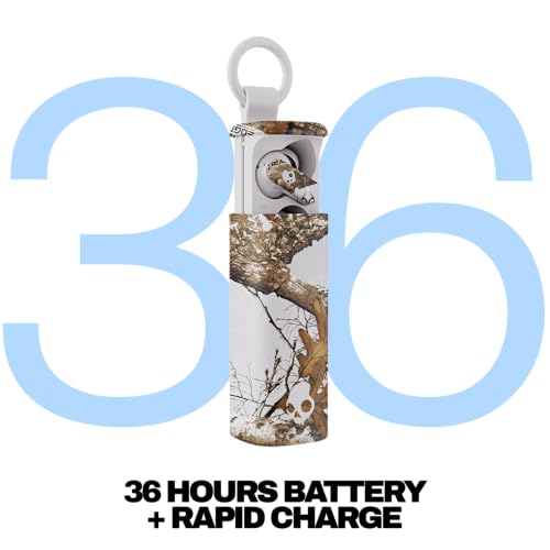 Skullcandy Dime Evo Wireless Earbuds, Bluetooth Headphones, Noise Isolating Fit, Up to 36 Hours Battery, Microphone for iPhone Android, Easy Carry with Clip-Anywhere Case - True Black