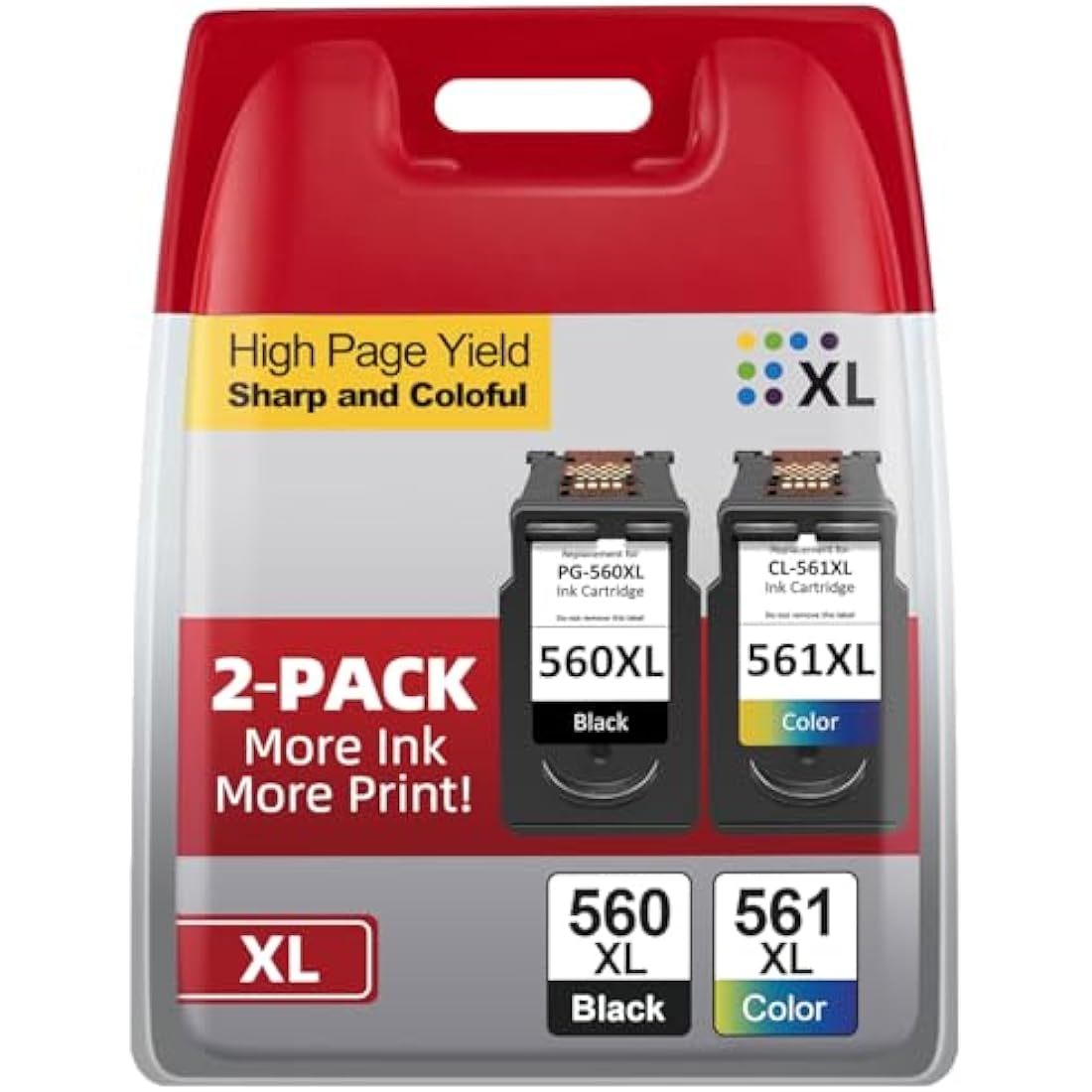 560 561 Ink Cartridges, PG 560 XL Black and CL 561 XL Colour Replacement for Canon 560 561 ink cartridges for TS7450 TS7451 TS5350 TS5351 TS5352 TS5353(1 Black, 1 Colour)