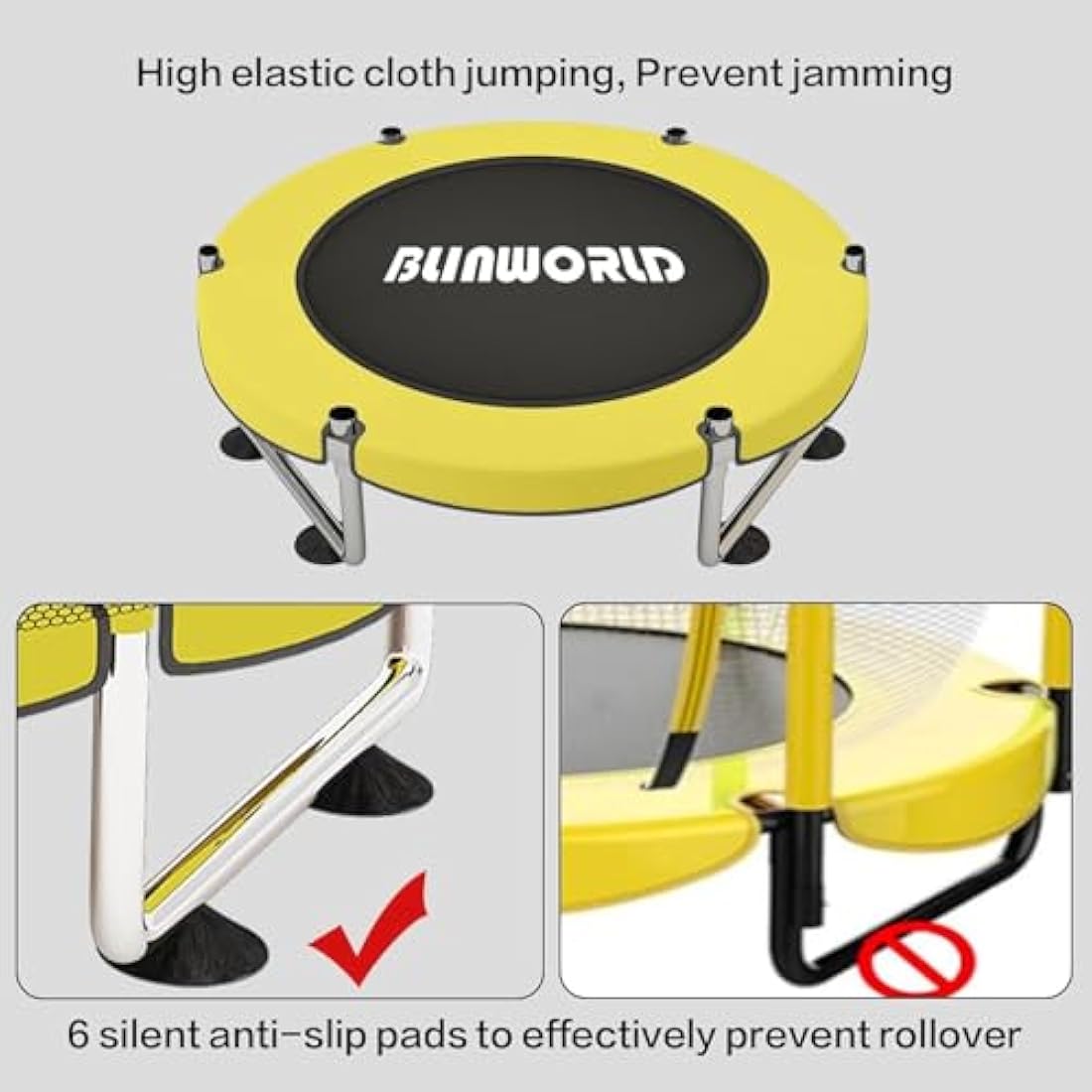 Trampoline for Kids, Adjustable Baby Toddler Trampoline with Basketball Hoop, 220lbs Indoor Outdoor Toddler Trampoline with Enclosure