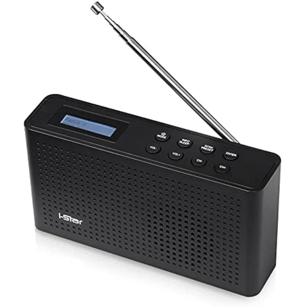 i-Star DAB Radio Portable, DAB Plus/DAB Radio, FM Radio, Small Radio, Digital Radio Mains Powered or Battery, USB Charging, Headphones AUX Port, Sleep Timer