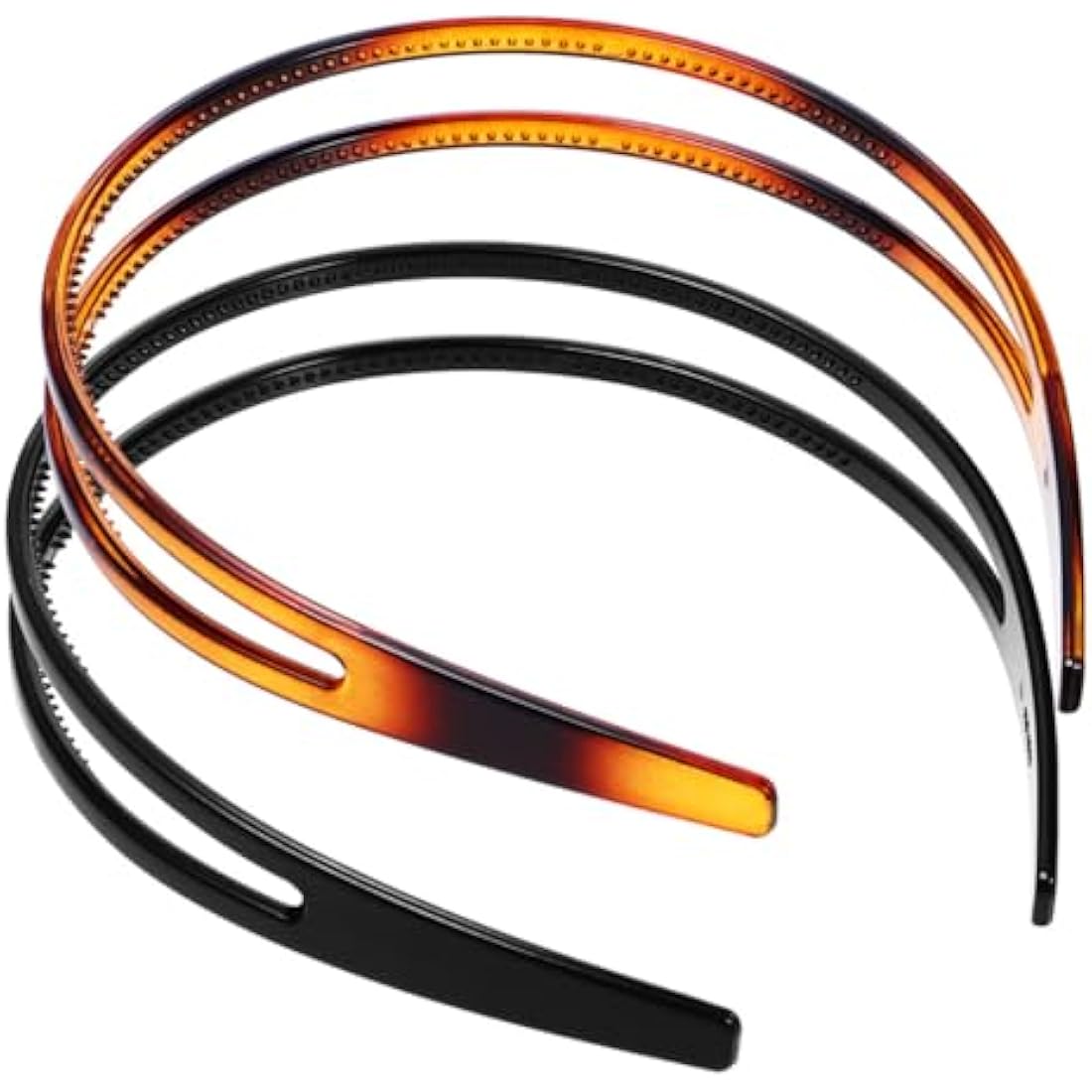 minkissy 2pcs Plastic Headband Double Row Hair Hoops Vintage No Slip Hair Bands with Teeth for Adult Women Girls Face Washing