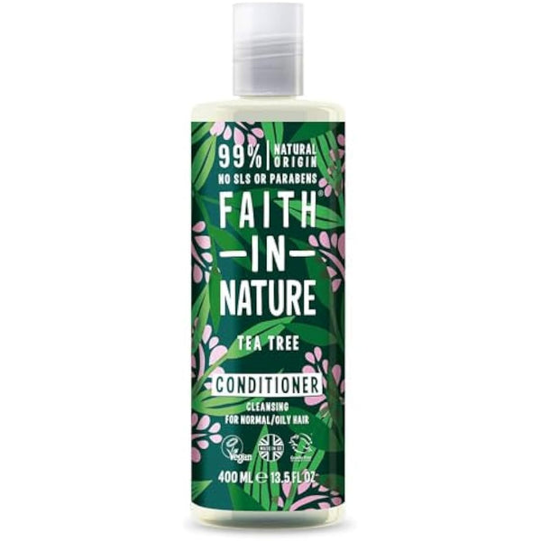Faith In Nature Natural Tea Tree Conditioner, Cleansing, Vegan & Cruelty Free, No SLS or Parabens, For Normal to Oily Hair, 400ml
