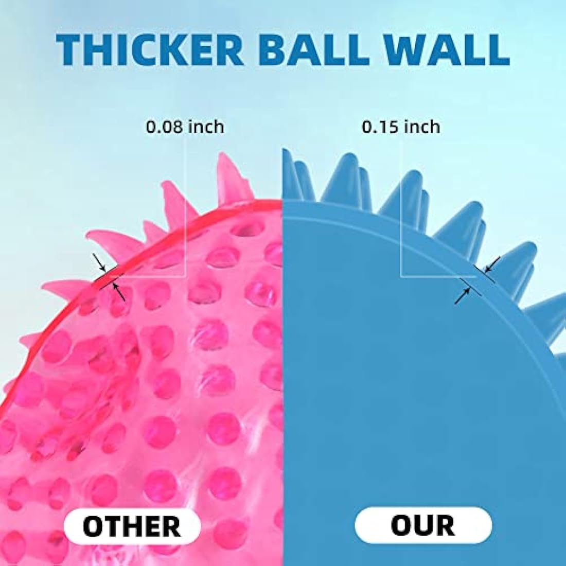 12cm Squeaky Dog Balls Toys for Medium Large Dogs 4 Pack Indestructible Dog Toys for Aggressive Chewers Spike Dog Balls for Clean Teeth and Training Dogs Toys for Boredom and Stimulating