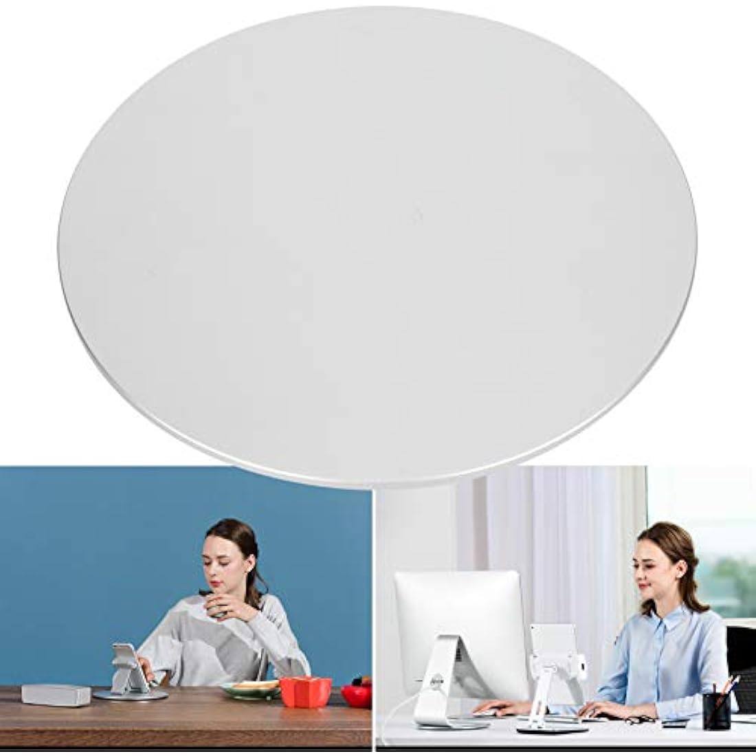 360° Rotation Monitor Swivel Base, Silver Aluminum Alloy Computer Screen Monitor Turntable Stand, Rotating Swivel Base for Disply Rotating Mount