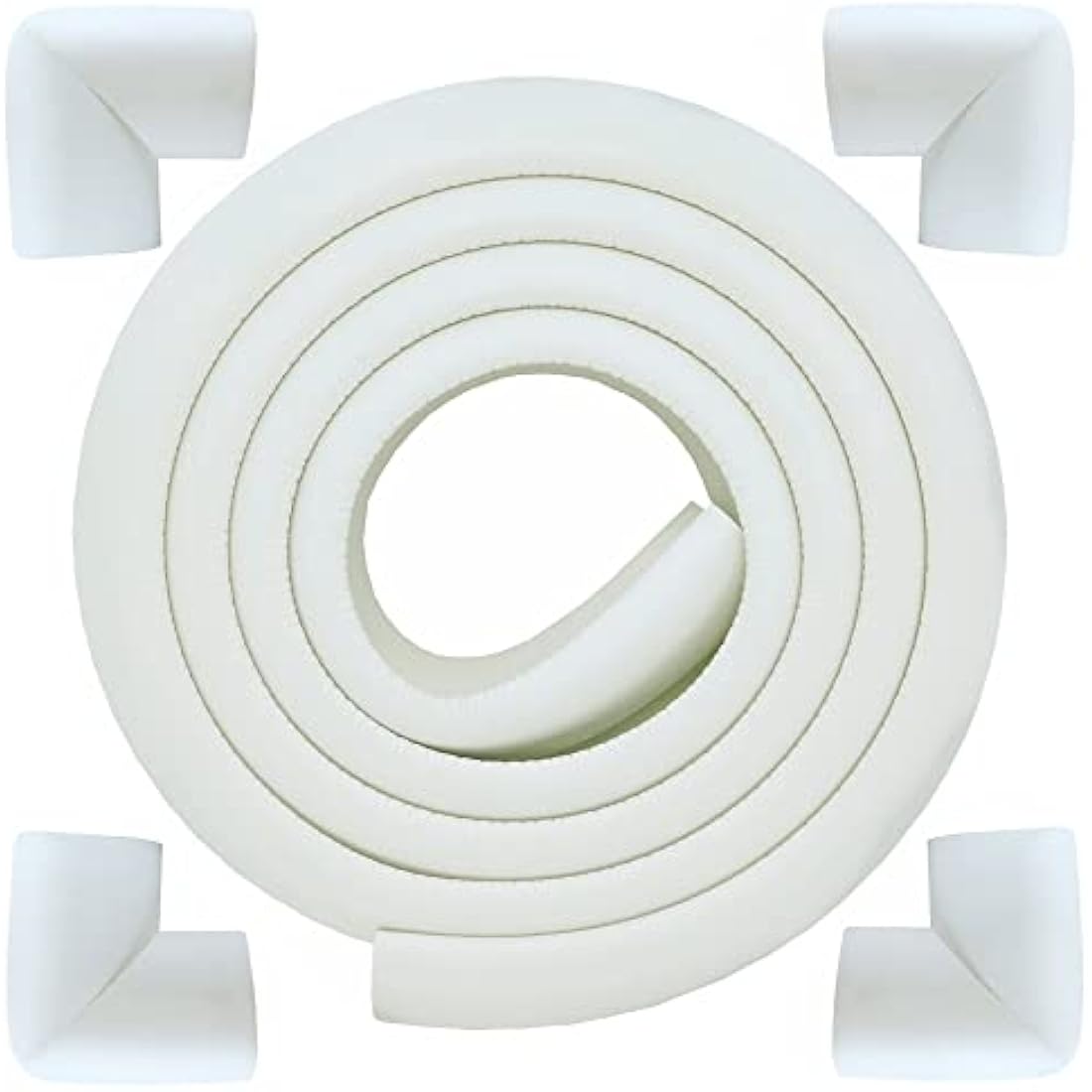 M2cbridge L Shape Extra Thick Furniture Table Edge Protectors Foam Baby Safety Bumper Guard 2 M (Off White with 4 Corners)