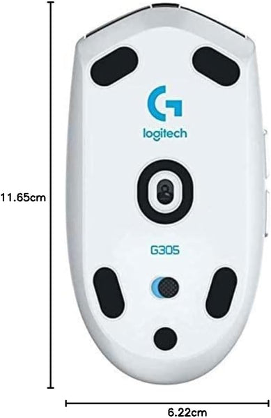 Logitech G305 LIGHTSPEED Wireless Gaming Mouse, HERO 12K Sensor, 12,000 DPI, Lightweight, 6 Programmable Buttons, 250h Battery Life, On-Board Memory, PC/Mac - White
