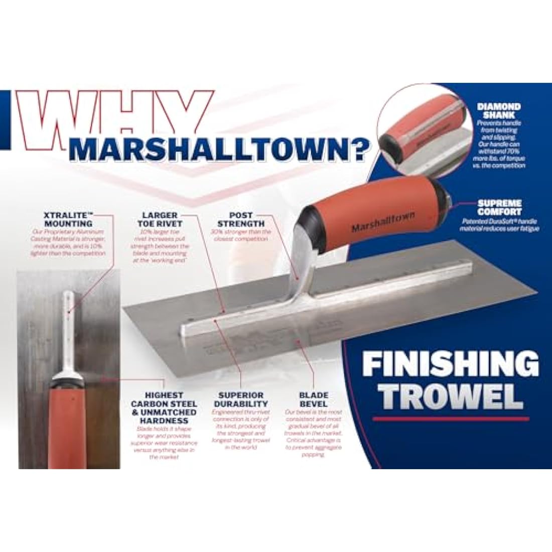 Marshalltown MPB145GSD 14x5-inch Gold Stainless Steel Plasterers Trowel