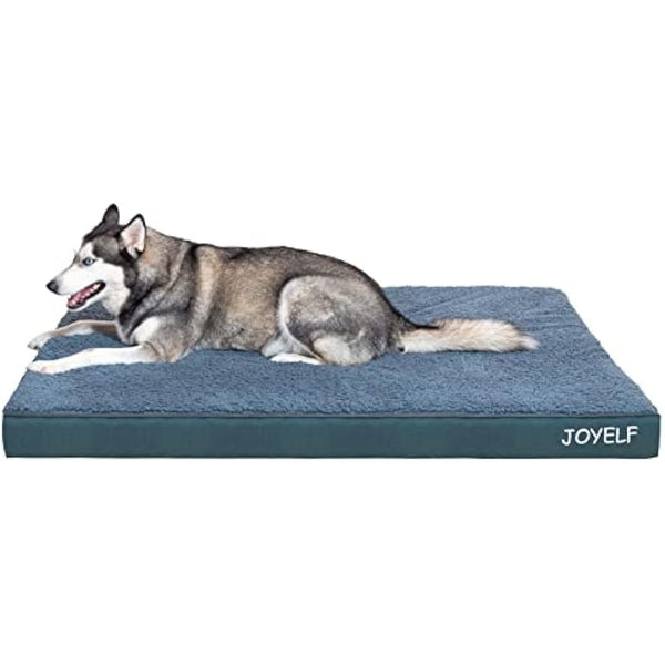 JOYELF XXLarge Dog Crate Bed - Orthopedic Dog Bed Mat, Waterproof Egg Crate Foam Pad with Removable Cover, Squeaker Toy Gift