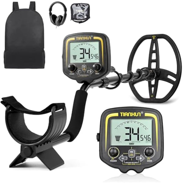 Hazlewolke Professional Metal Detector for Adults with Adjustable Ground Balance, Strong Anti-interference Ability & High Sensitivity & Pinpoint Mode, 11" Double D Waterproof Search Coil Gold Finder