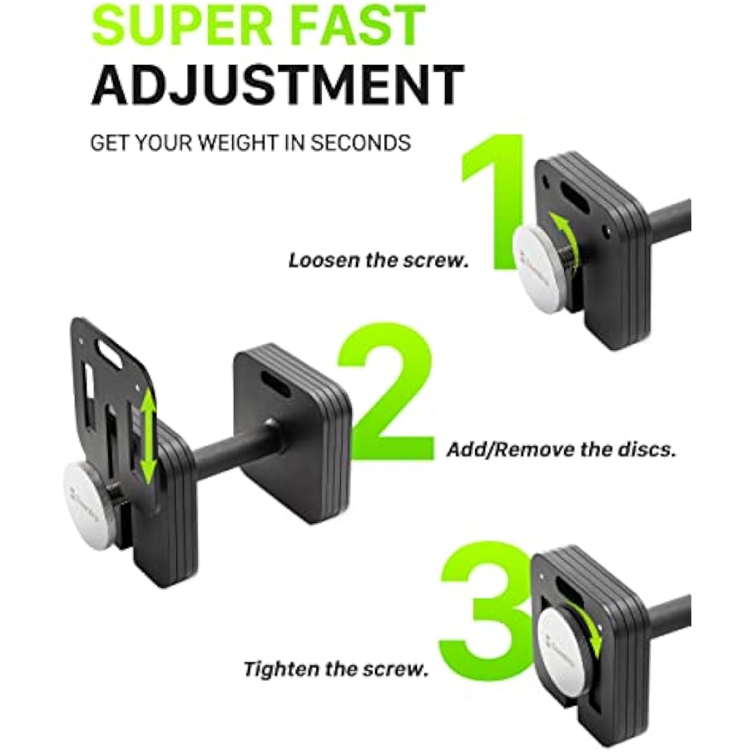 Eisenlink Adjustable Dumbbell 4-36kg Weight Set - Adjustable Dumbbell Set with Anti-slip Handle 2kg Increments Innovative Easy Safe Locking Mechanism for Home Gym Fitness